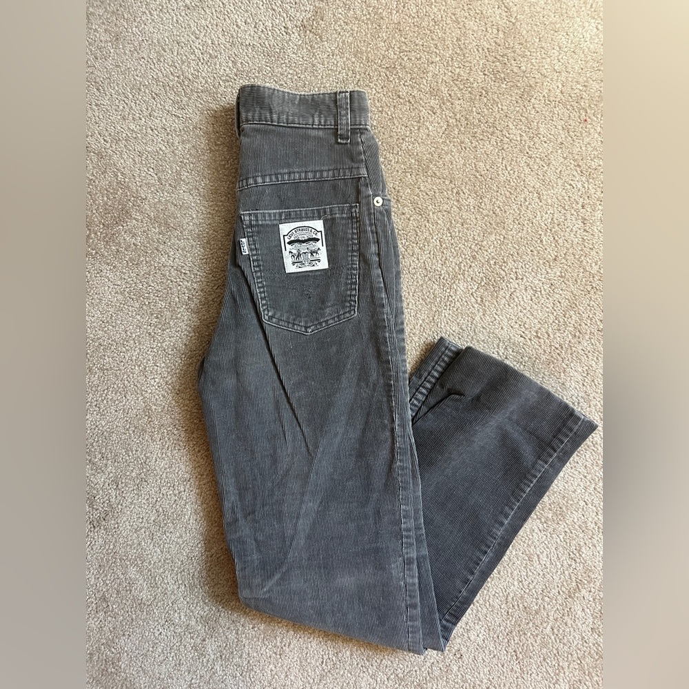 Rare Vintage White Label Gray Levi Corduroy Pants Size XS -Check photos 4 size